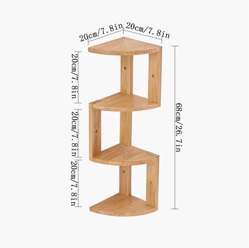 Bookshelf Corner Wooden Bookshelf Multi Story Wall-Mounted Home Storage Rack for Living Room Home Office in Saudi Arabia