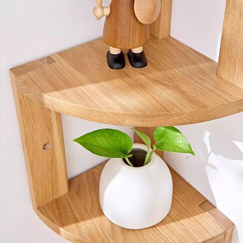 Bookshelf Corner Wooden Bookshelf Multi Story Wall-Mounted Home Storage Rack for Living Room Home Office in Saudi Arabia