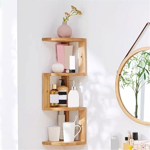 Bookshelf Corner Wooden Bookshelf Multi Story Wall-Mounted Home Storage Rack for Living Room Home Office in Saudi Arabia