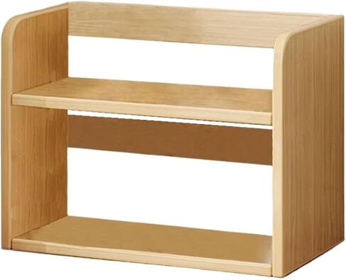 Bookshelf Simple Double Layer Wooden Tabletop Bookshelf Home Storage Rack for Living Room Home Office in Saudi Arabia