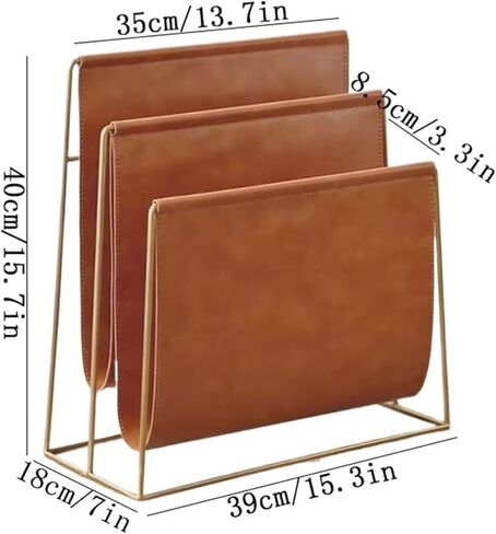Bookshelf Double-Sided Leather Floor Bookshelf Home Stepped Nordic Magazine Rack for Living Room Home Office in Kuwait