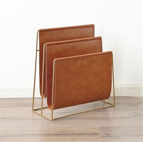 Bookshelf Double-Sided Leather Floor Bookshelf Home Stepped Nordic Magazine Rack for Living Room Home Office in Kuwait