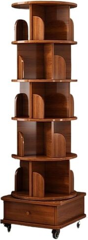Bookshelf Rotating Bookshelf, 360-degree Home Storage Picture Book Shelf, Simple Floor, Layered Cabinet in Living Room for Living Room Home Office in Saudi Arabia