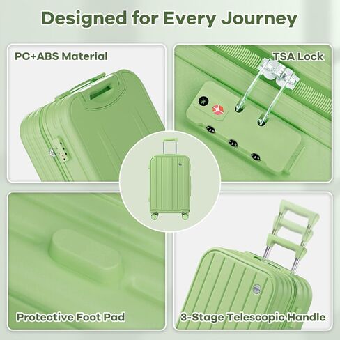 AnyZip Suitcase, Large 28 Inch Luggage with Wheels, PC ABS Lightweight Checked Luggage Hard Shell TSA Lock Luggage with Long-Term Travel (Lightblue) in Saudi Arabia