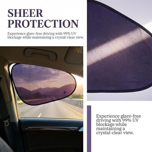 car Window Sunshade net, 2-piece Set of electrostatic Window Sunshade nets, Anti-Glare and UV Protection While Driving in Saudi Arabia