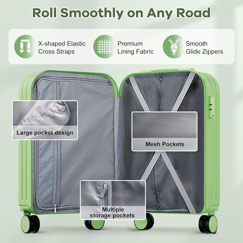 AnyZip Suitcase, Large 28 Inch Luggage with Wheels, PC ABS Lightweight Checked Luggage Hard Shell TSA Lock Luggage with Long-Term Travel (Lightblue) in Saudi Arabia