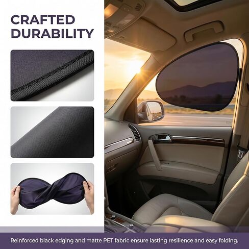 car Window Sunshade net, 2-piece Set of electrostatic Window Sunshade nets, Anti-Glare and UV Protection While Driving in Saudi Arabia