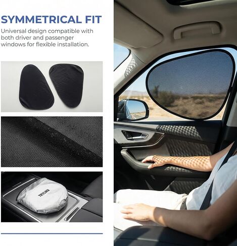 car Window Sunshade net, 2-piece Set of electrostatic Window Sunshade nets, Anti-Glare and UV Protection While Driving in Saudi Arabia