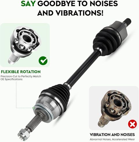 زوج (2) مجموعة عمود المحور الأمامي (ناقل حركة أوتوماتيكي فقط) مناسب لشركة Hyundai Elantra 2001-2006، Tiburon 2003-2008 وKia Spectra 2004-2006، Spectra5، 2.0L، جانب السائق والراكب in Kuwait