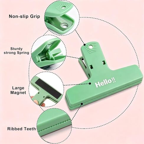 Magnetic Sealing Clips 2 Pack Refrigerator Magnet Food Bag Clips for Kitchen Chip Snack Sealing Heavy Duty Plastic Leak Proof Storage Pins for Home Office Pantry Use in Kuwait