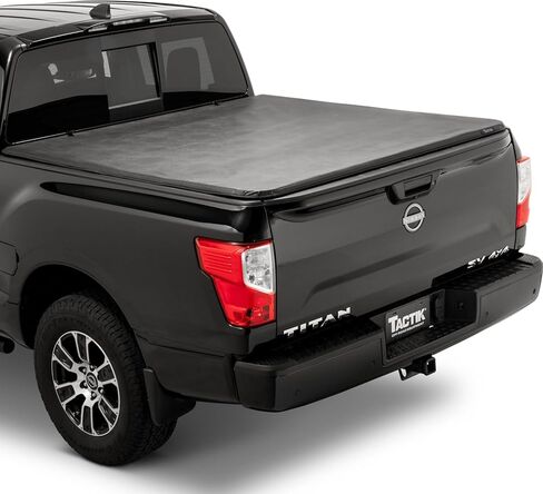 TACTIK Tri-Fold Soft Roll Up Tonneau Cover 6.6 ft - Fits 2017-2024 Nissan Titan| 2016-2024 Nissan Titan XD with 6.6 ft Beds in Saudi Arabia