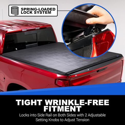 TACTIK Tri-Fold Soft Roll Up Tonneau Cover 6.6 ft - Fits 2017-2024 Nissan Titan| 2016-2024 Nissan Titan XD with 6.6 ft Beds in Saudi Arabia