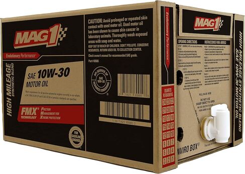 Mag 1 65665 High Mileage Synthetic Blend SAE 10W-30 Motor Oil - 6 Gallon Enviro Box in Kuwait