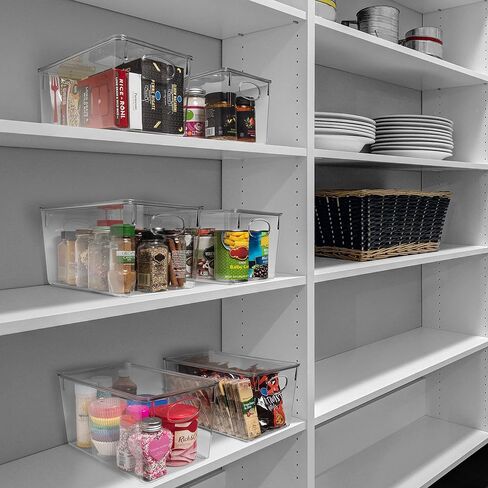 CLEARSPACE Plastic Storage Bins With lids – Perfect Kitchen Fridge Organizer, Pantry Organization, Cabinet Organizers (4 Pack) in Saudi Arabia