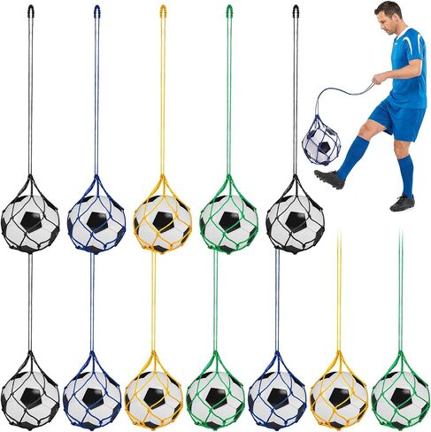 Windyun 12 Pcs Solo Soccer Kick Trainer Soccer Ball Net Bungee Training Juggling Net Soccer Training Equipment Soccer Kick Throw Trainer for Youth Kicking Practice for Ball Size 3, 4, 5 in Saudi Arabia