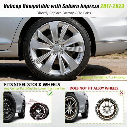 Hub Cap Wheel Cover Compatible with 2017-2023 Subaru Impreza, Chrome Plated Silvery OEM Style Tire Hub Hubcap Wheel Cover 1pc Fit for 2017-2023 Subaru Impreza 28811FL010 28811FL02A Hubcap in Saudi Arabia