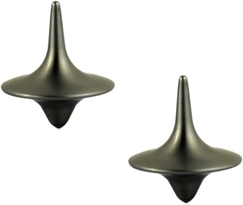 2Pcs Silver Accurate Spinning Top,Forever Spin,Portable Precision Metal Spinner Top Premium Exquisite Perfect Balance Desktop Gyro Toys Vintage Totem Zinc Alloy Toy Desk Little Fidget Toy and Games in Saudi Arabia