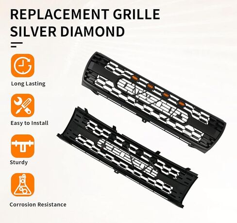 Front Grill Compatible With 1998 1999 2000 Tacoma Pickup Truck Matte Black Front Bumper Grille With Letters/Accessories/Amber Light Up Honeycomb Style in Kuwait