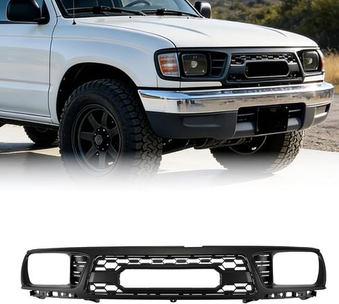 Front Grill Compatible With 1998 1999 2000 Tacoma Pickup Truck Matte Black Front Bumper Grille With Letters/Accessories/Amber Light Up Honeycomb Style in Kuwait