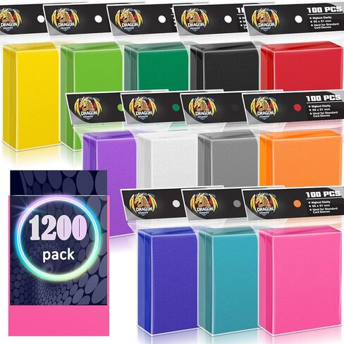 600PS Matte Trading Card Protective Sleeves,Top Loaders Binder Card Sleeves Fit for Baseball,Football,Magic,MTG,TCG,Yugioh Sleeves(6 Colours Style 5) in Saudi Arabia