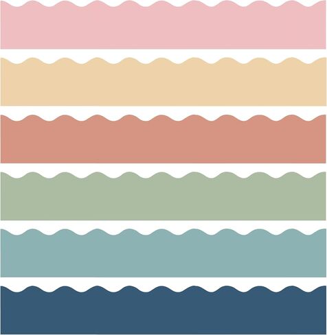 137.8 Ft Boho Bulletin Board Borders Colorful Classroom Borders Scalloped Boho Bulletin Board Decorations for Teacher Classroom School Home Office Chalkboard Whiteboard Wall Decor, 120 Sheets in Kuwait