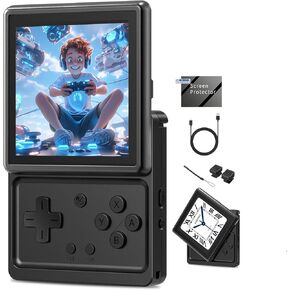 Anbernic RG Rotate Handheld Game Console-3.5 Inch 360° Swivel Touch Screen, Android 12, Adjustable Shoulder Buttons, Pocket Mini Portable Gaming Console for Daily Entertainment(Polar Black) in Saudi Arabia