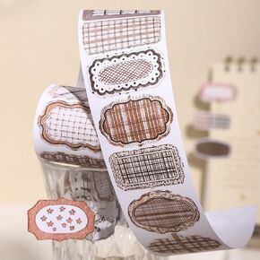 Label Collection Washi Tape Die-Cut Frame Tag Stickers Wide Washitape Vintage Washi Tape for Journaling Scrapbooking Supplies Aesthetic Tapes Scrapbook Washitape Planner Decorative Tapes for Crafts in Saudi Arabia
