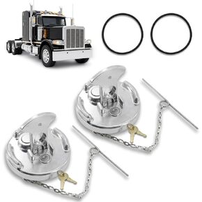 2Pcs 11-04859-100 4" Locking Fuel Tank Cap, Lever Style Aluminum Diesel Fuel Cap Compatible with 1972-2017 Peterbilt 330 379 389 579 587 Trucks Replace 11-04859-200, 572.1015, 600212 in Saudi Arabia