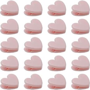 20 Pcs Cute Pink Heart Shaped Binder Clips, Mini Decorative Paper Clips Plastic Bag Clip, Photo Picture Pages Holder, Snack Coffee Storage Sealers for Kitchen/Office in Saudi Arabia