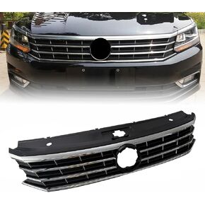 Front Upper Grille Black w/Chrome Compatible with 2016 2017 2018 2019 Volkswagen VW Passat S SE SEL Front Molding Grille Grill Replaces # 561853651HOQE in Saudi Arabia