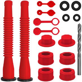 2 Set Car Gas Can Spout Replacement Kit, Flexible Vehicle Gas Can Nozzle for 1/2/5/10 Gal, Includes Nozzle, Vent Cap, Rubber Gasket, Drill Bits, Universal for Motorcycle Truck SUV (Yellow) in Saudi Arabia