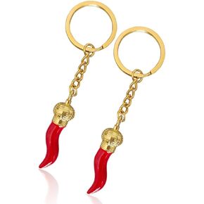 Italian Red Horn Keychain – Italian Luck Charm – Key Rings Chili Pepper Charm for Car Rear View Mirror(Small) in Saudi Arabia