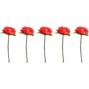 5-Pack Crimson Red Collapsible Rose Magic Tricks - Instant Flower Appearance Illusion for Close-Up Magic Shows, Street Performances and Party Pranks | Flexible Alloy Petals in Saudi Arabia
