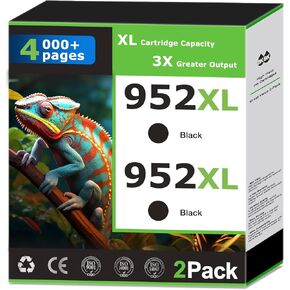 952XL Black Ink Cartridges Compatible for HP 952 Black Ink Cartridges Combo Pack Work with HP Printer OfficeJet Pro 8710 7740 8702 8715 8720 7720 8730 Printer Ink Black 952 Ink High Yield (2 Pack) in Saudi Arabia