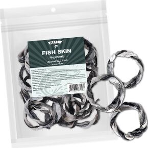 Dog Jerky, 100% Fish Skin Dog Treats, Tough Grain-Free Rawhide Alternative, Natural Dog Jerky Treats for, Rich in Collagen & Omega-3, Low Fat, Hypoallergenic, 3 oz Pack, Ring (S) in Saudi Arabia