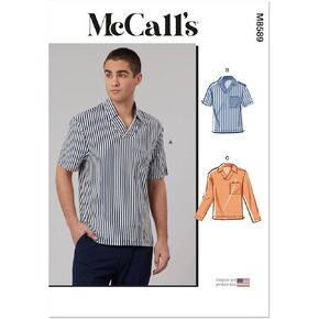 McCall's M8589A Men's Polo Top Sewing Pattern Packet, Design Code M8589, Sizes S-M-L-XL-XXL-XXXL in Saudi Arabia