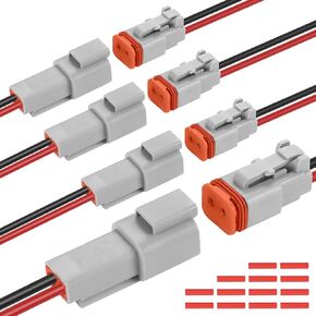 DT 2 Pin Waterproof Connectors, 14 AWG Deutsch Connector 2 Wire Connector Kit, 4 Pairs Automotive Electrical Connectors, Male & Female Plug for Truck, Boat, Car, LED Lights (2 Pin) in Saudi Arabia