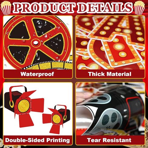 Movie Star Bulletin Board Decorations Set with Borders Now Starring Motivational Clapboard DIY Photo Picture Frame Cutouts for Class School Party Classroom Wall Decor Camera Lights Film Tickets in Kuwait