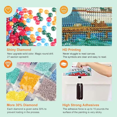 Anuver Diamond Art Kits for Adult Ship, Diamond Painting Kits for Adults Beginners, 5D DIY Full Drill Round Diamond Gem Art Craft Painting Home Wall Decor, 12x12 Inch in Kuwait