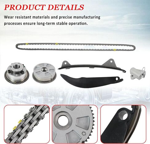 24350-2E700 24370-2E020 مجموعة سلسلة التوقيت مع ضرس VVT للسحب والعادم لسيارة Hyundai Elantra 2017-2020، Veloster 2019-2021، Kona 2018-2021، لكيا فورتي 2017-2022، Forte5 2017-2018 in Kuwait