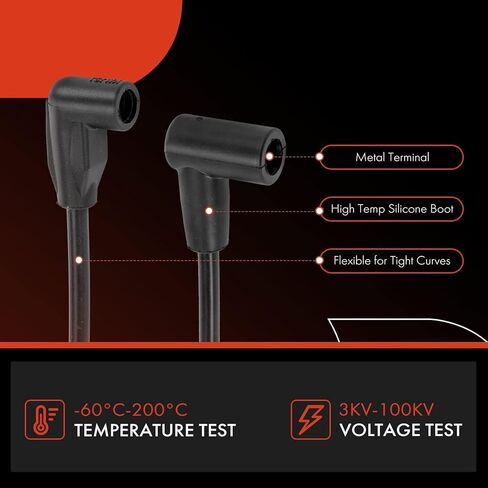 A-Premium 7MM Spark Plug Wires Compatible with Chevrolet & GMC Models - Tahoe, Yukon, Blazer, C1500/C2500/C3500/C3500HD, K1500/K2500/K3500, Suburban, G10/G20/G30/P30, V8 5.0L 5.7L in Kuwait
