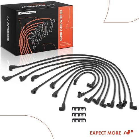 A-Premium 7MM Spark Plug Wires Compatible with Chevrolet & GMC Models - Tahoe, Yukon, Blazer, C1500/C2500/C3500/C3500HD, K1500/K2500/K3500, Suburban, G10/G20/G30/P30, V8 5.0L 5.7L in Kuwait