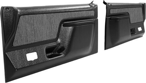زوج واحد من ألواح الأبواب الداخلية من ALMULOO متوافقة مع 1987-1991 Ford F-150/Ford F-250/Ford F-350/Ford Bronco Plastic (ABS) أسود مزخرف in Kuwait