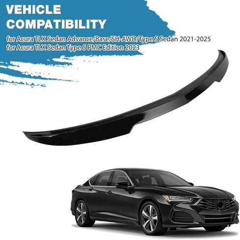 Rear Spoiler fit for Acura TLX Sedan Advance/Base/SH-AWD/Type S Sedan 2021-2025,for Acura TLX Sedan Type S PMC Edition 2023 Trunk Exterior Glossy Black Rear Wing Trunk Spoiler in Saudi Arabia