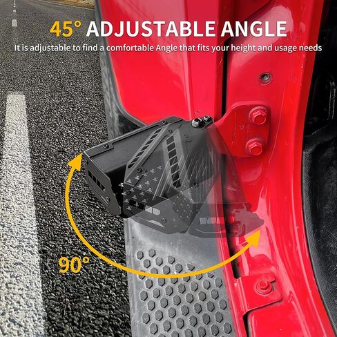 أوتاد القدم للأبواب مغلقة لسيارة Jeep Wrangler JK JL 4XE Gladiator JT 2007-2026، لوحة ركل لدواسات مسند القدم بمفصلات الباب لملحقات Jeep الخارجية، ترقية 120 درجة، معدن مطلي بالمسحوق، علم الولايات المتحدة زوج واحد in Kuwait