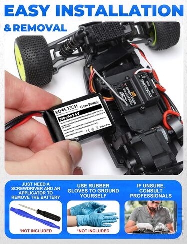 Rome Tech for Losi Micro B - بطارية بديلة 7.4V 350mAh SPMX 1090 LiPo لعربات الطرق الوعرة RC، عالية الأداء in Kuwait