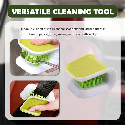 Car Seat Belt Cleaner Brush,Non-Slip Car Cleaning Brush with Double-Sided Bristle Brushes,U-Shaped Design Cars Detailing Brushes for Cleaning Most Vehicle Models Safety Belts in Saudi Arabia