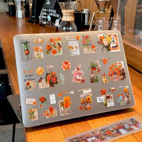 555Pcs 48Sheets Flower Stickers for Scrapbooking Transparent Die Cut Vintage Floral Plant Sticker Self Adhesive for Journal DIY Crafts Waterproof Stickers Decal for Planner Water Bottle Notebook Decor in Saudi Arabia