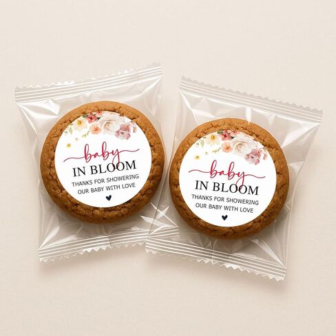 120 × ملصقات Baby in Bloom Thanks You - ملصقات هدايا استحمام الطفل المزينة بالزهور - بطاقات هدايا مستديرة وملصقات لديكورات حمام الطفل - علامات هدايا استحمام الطفل - 1.6 بوصة in Kuwait