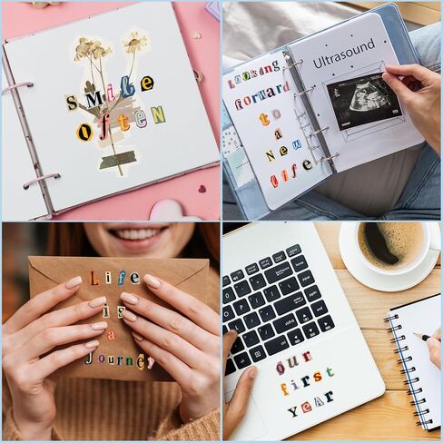 Frienda 2400 Pcs 32 Sheet Letter Stickers for Scrapbook with Tweezers Magazine Ransom Letters Stickers Small Vintage Alphabet Sticker for Journaling Supplies Laptop Water Bottle DIY Crafts Gift in Kuwait
